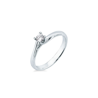Anello solitario in oro bianco 18 kt con diamante 0.12 ct SI G – Eleganza moderna firmata Idee Preziose dal 1987 - IP.AK18B/10D